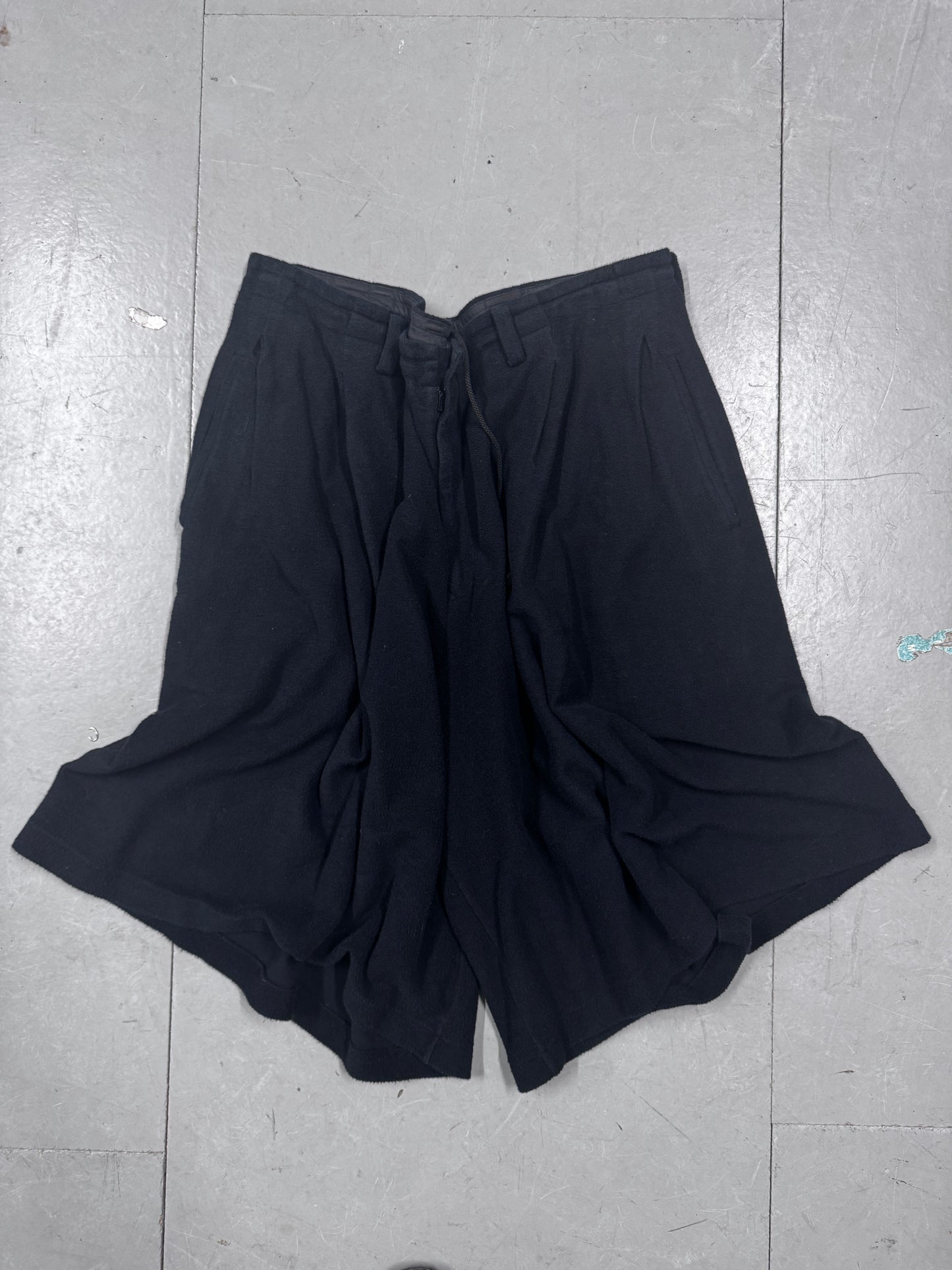 Yohji Yamamoto Pour Homme Wool 3/4 Wide Shorts