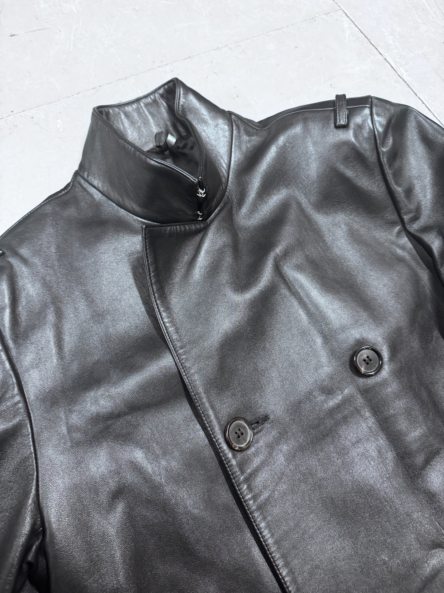 Dior Homme AW01 Solitaire Hedi Slimane Leather Coat