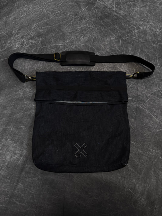 Denim / Leather 2-Way Crossbody Bag