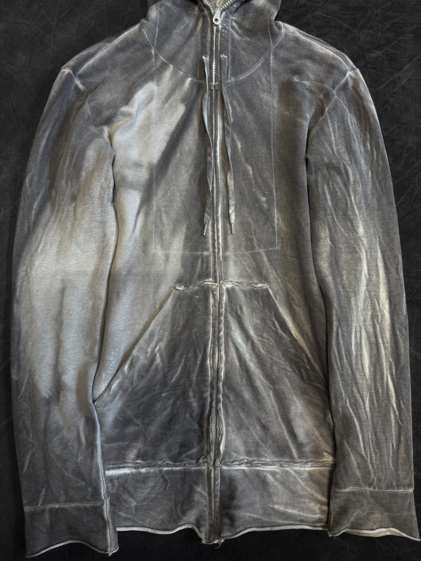 Nozomi Ishiguro Crease Dye Full Zip Gimp Hoodie