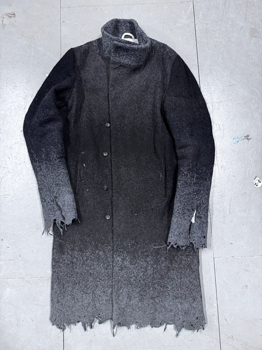 Lumen Et Umbra Distressed Knit high Neck Coat
