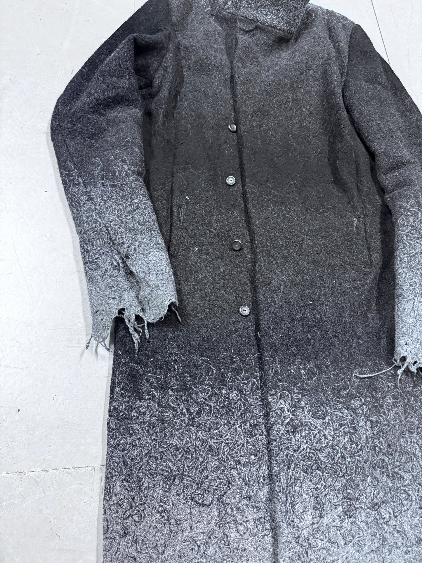 Lumen Et Umbra Distressed Knit high Neck Coat
