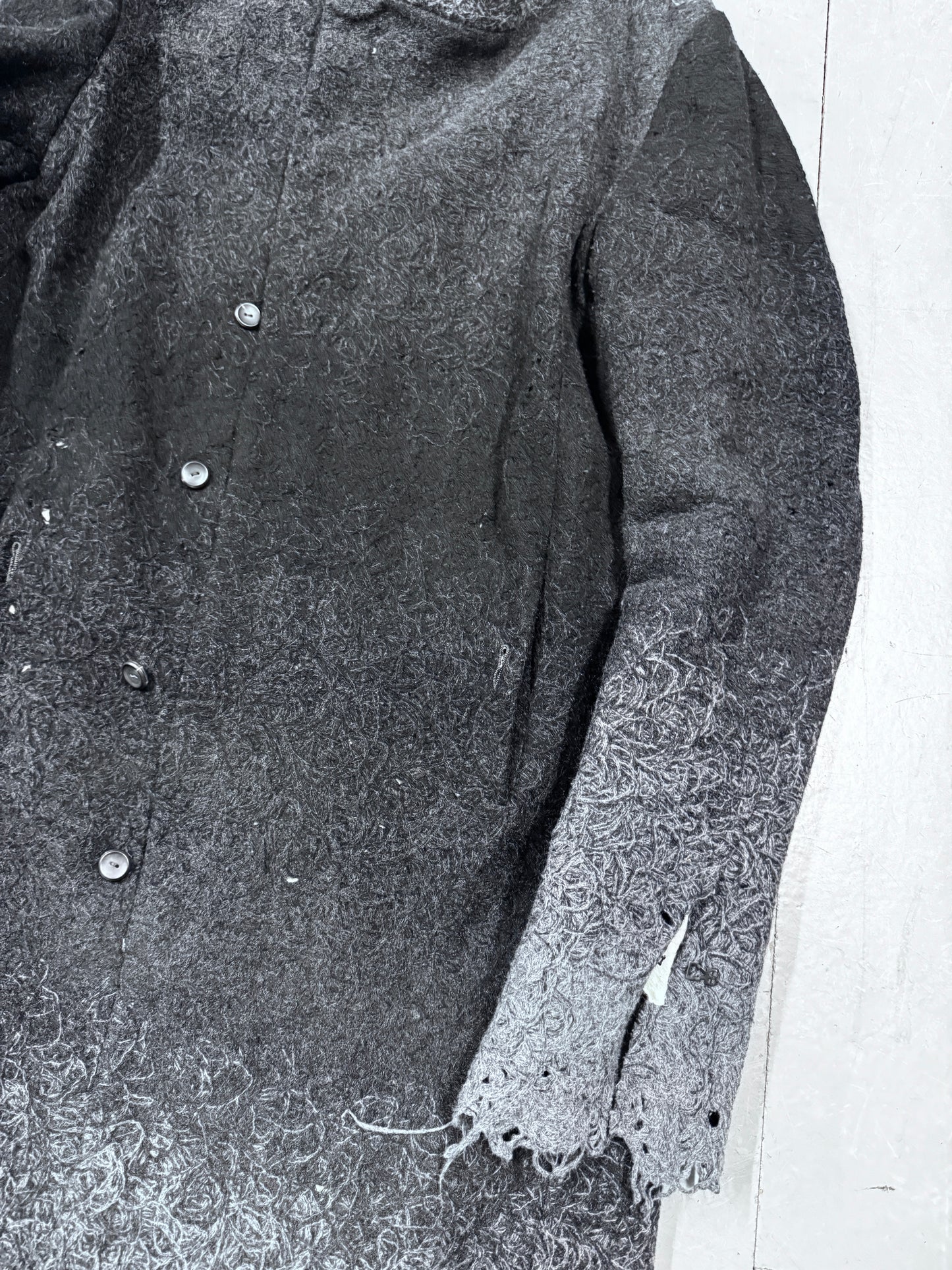 Lumen Et Umbra Distressed Knit high Neck Coat