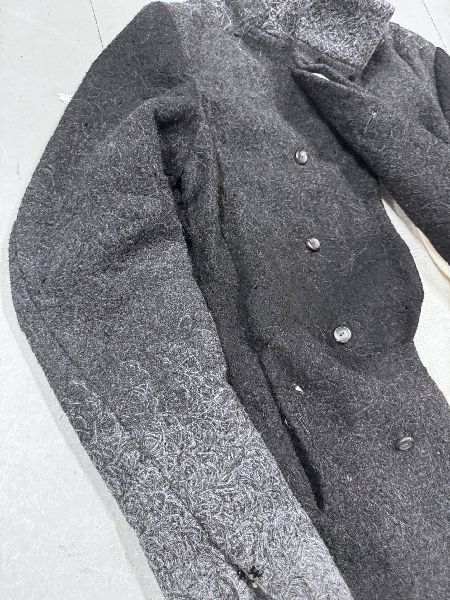Lumen Et Umbra Distressed Knit high Neck Coat