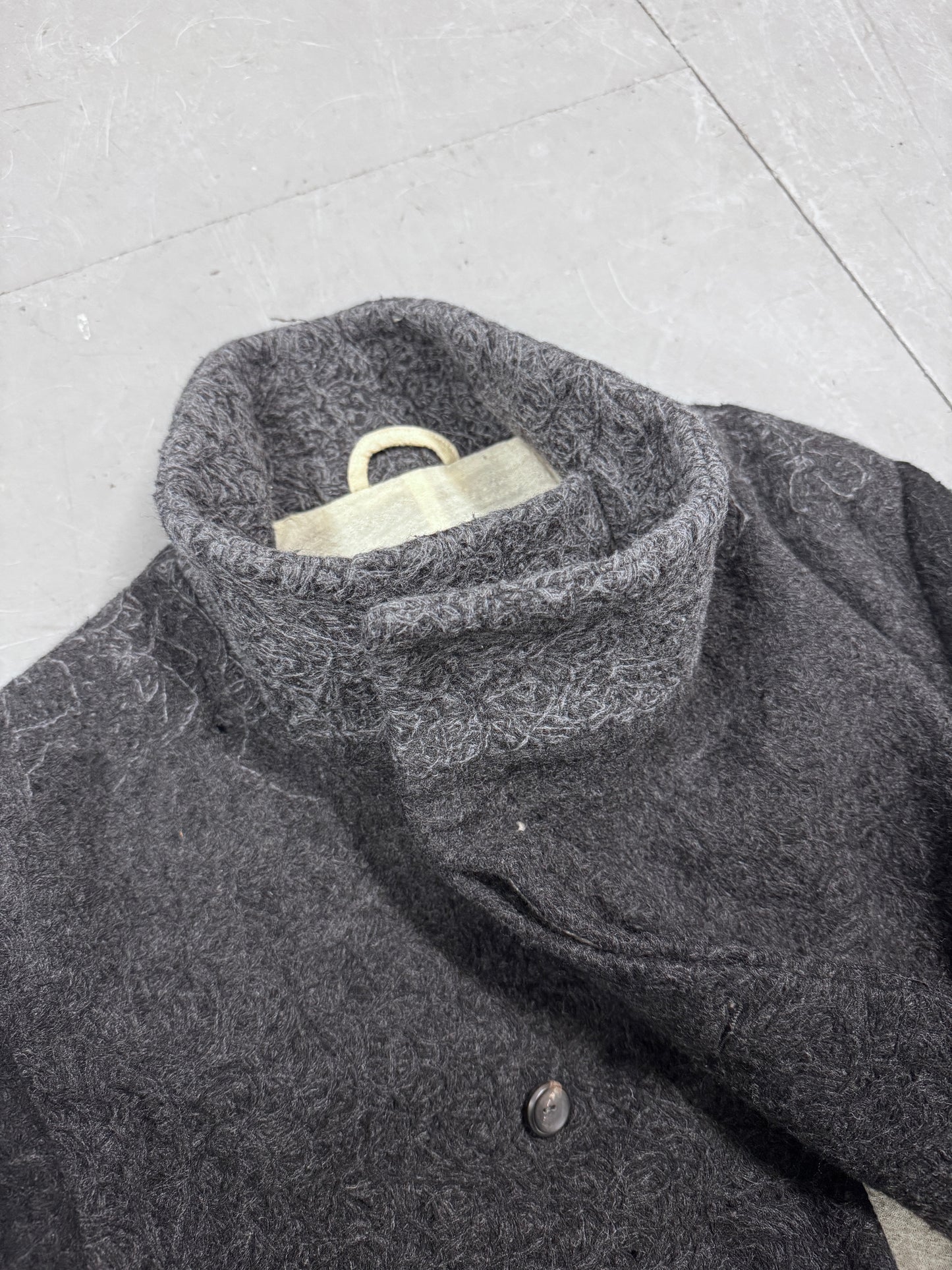 Lumen Et Umbra Distressed Knit high Neck Coat