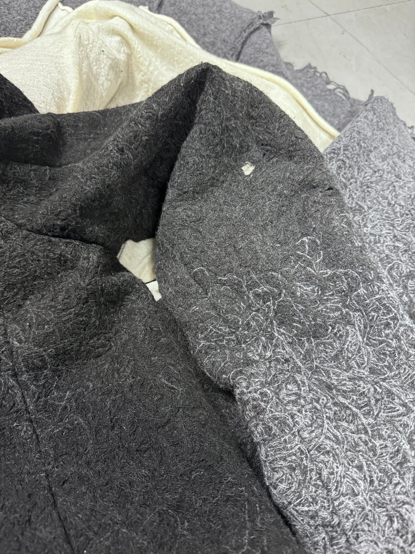 Lumen Et Umbra Distressed Knit high Neck Coat