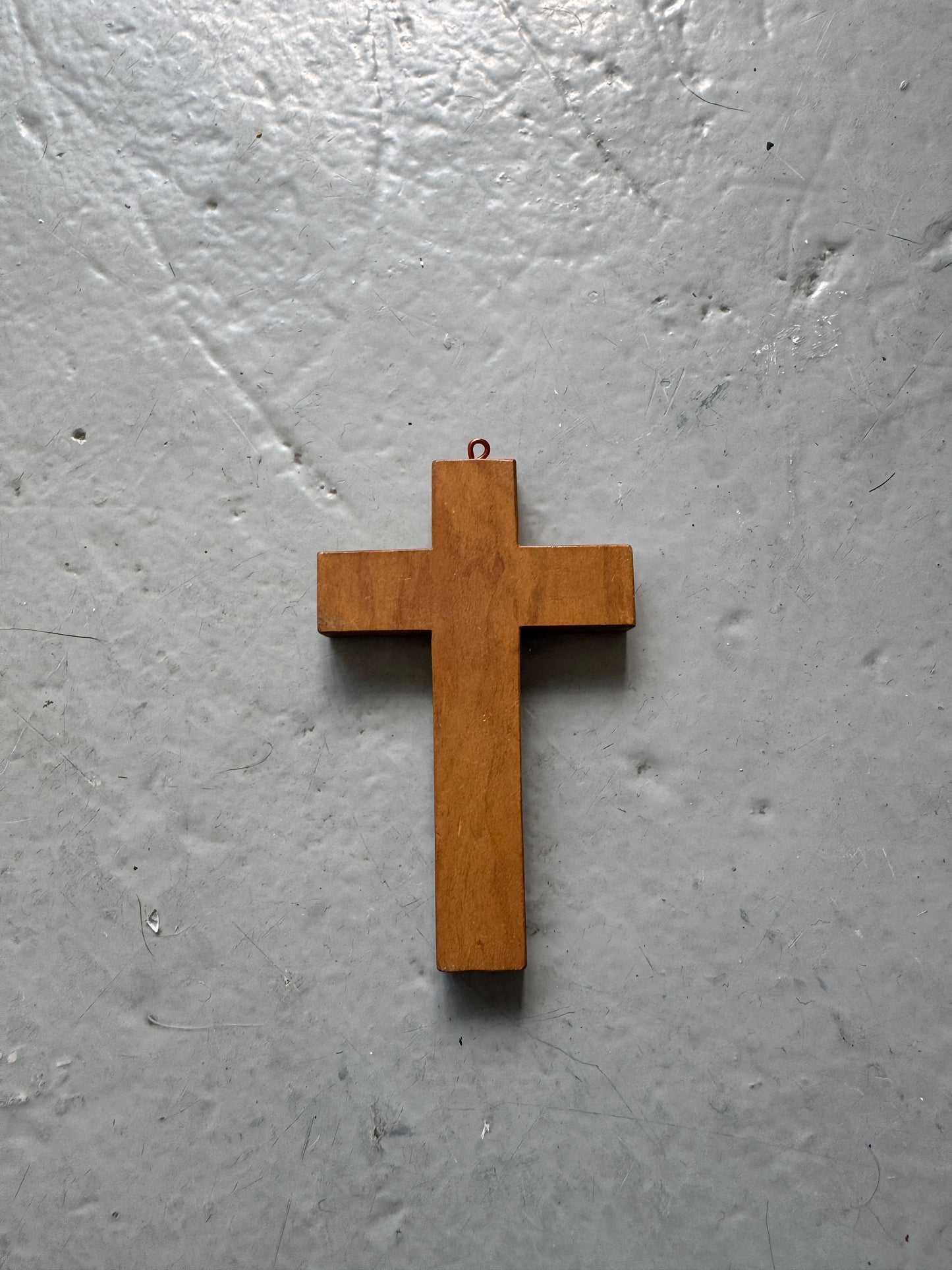 large vintage wooden cross pendant