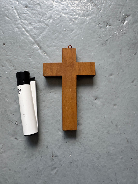 large vintage wooden cross pendant
