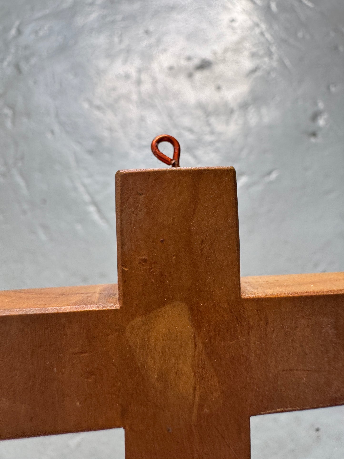 large vintage wooden cross pendant