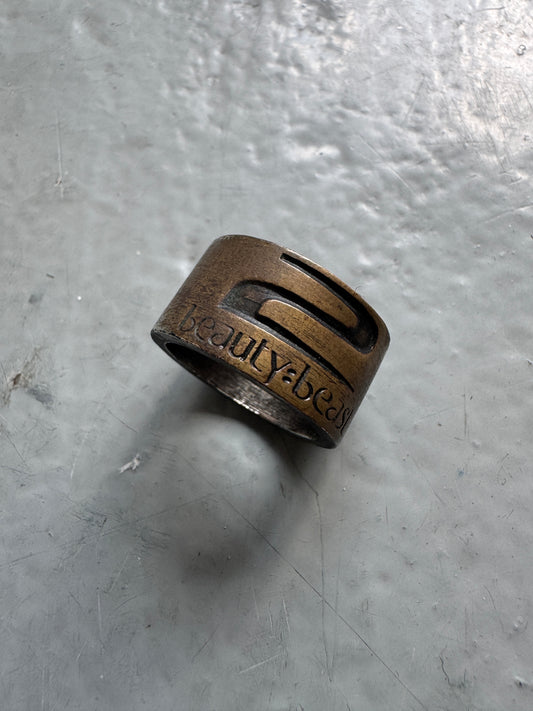 beauty:beast brass logo ring