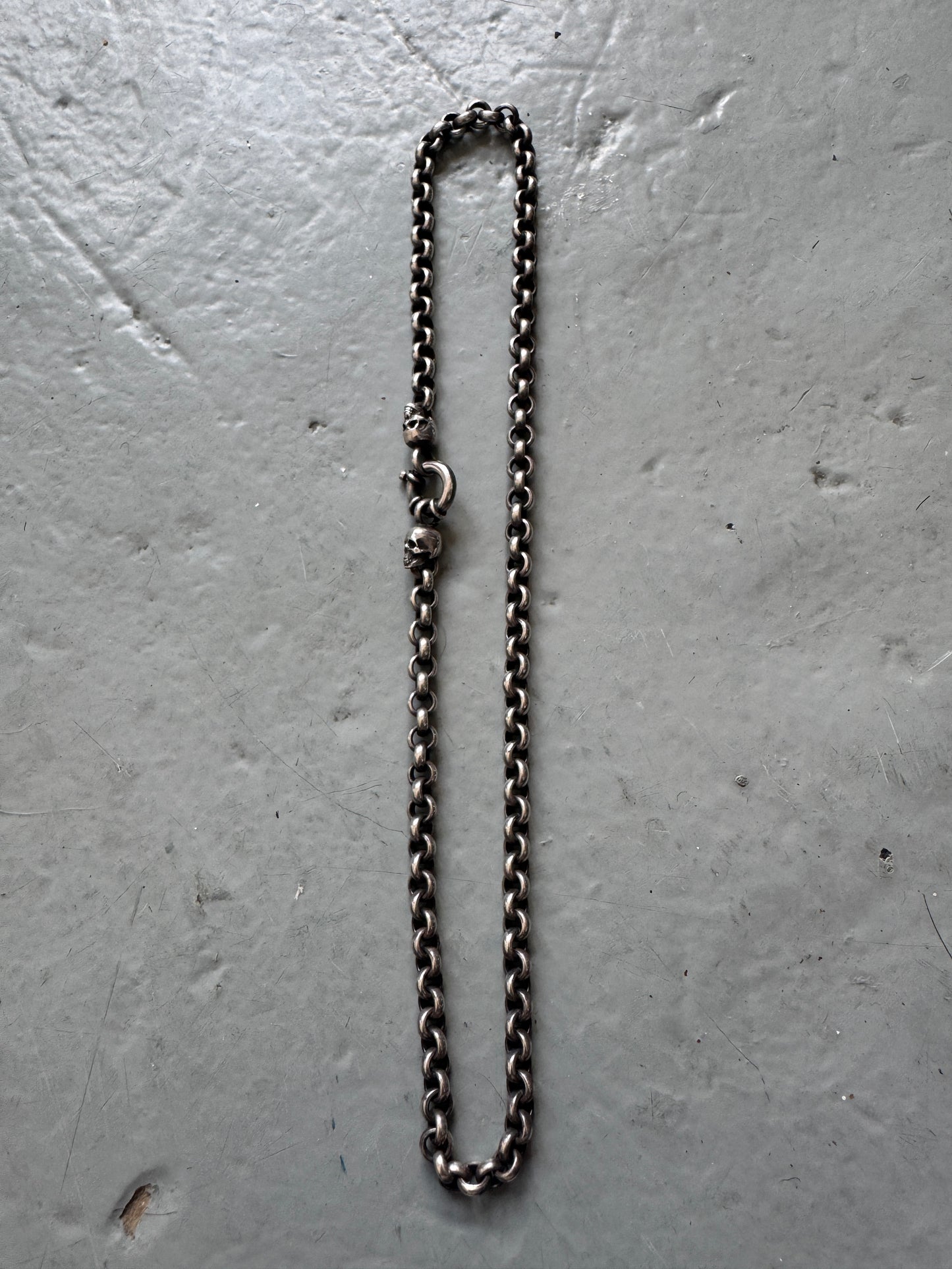 gunda 925 skull clasp chain necklace