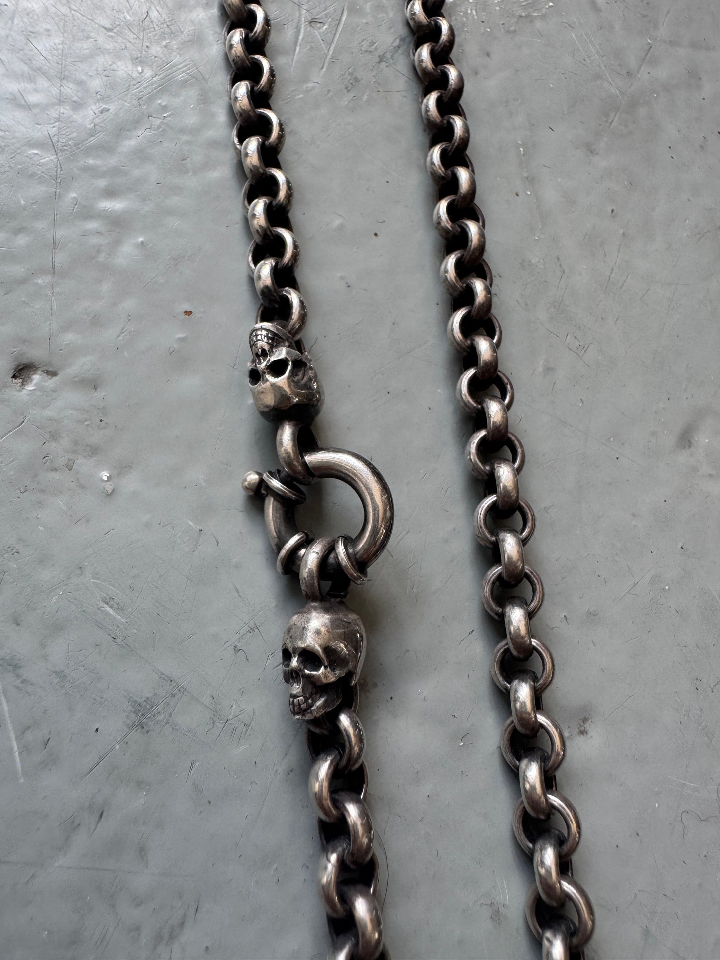 gunda 925 skull clasp chain necklace