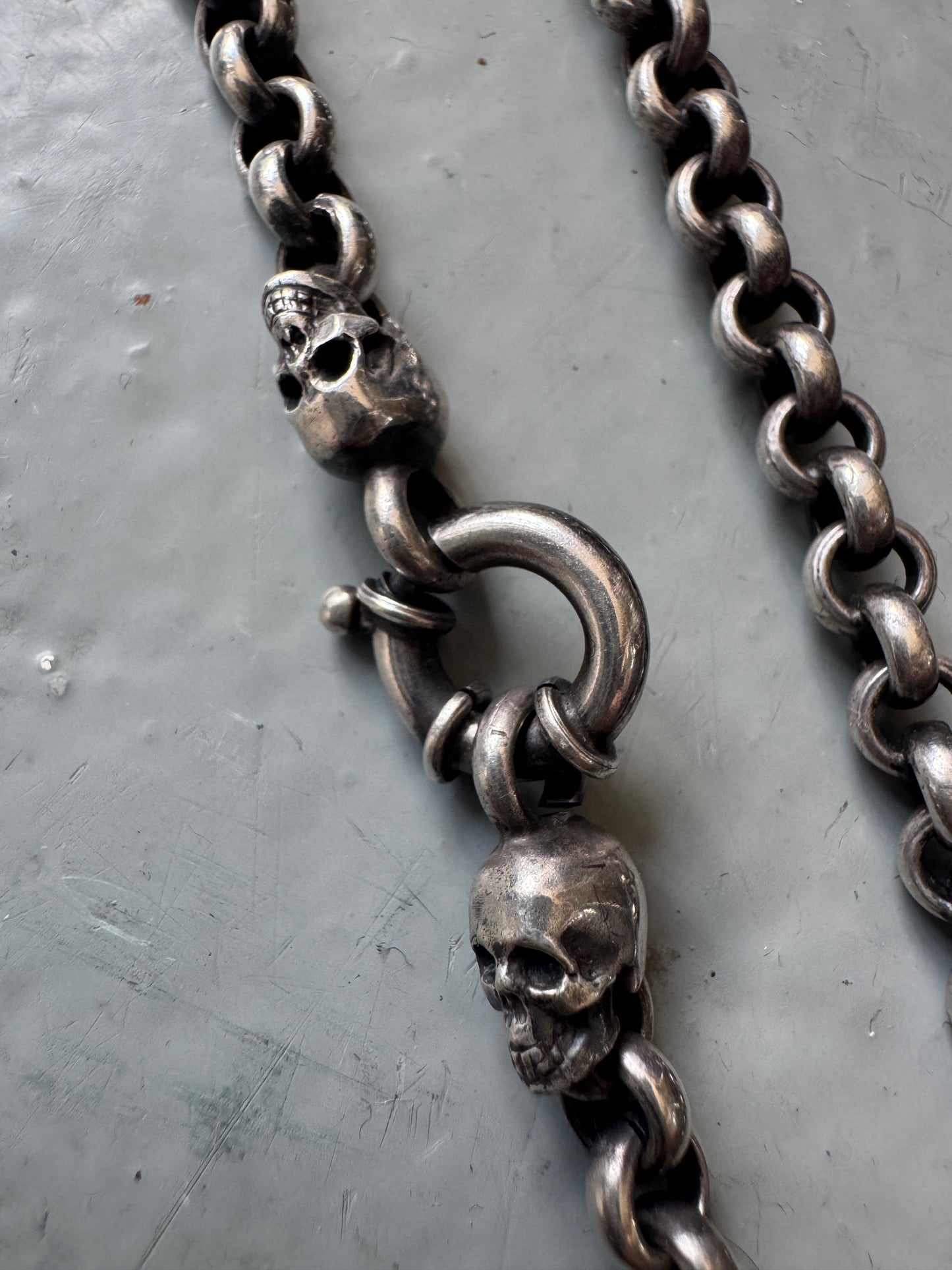 gunda 925 skull clasp chain necklace