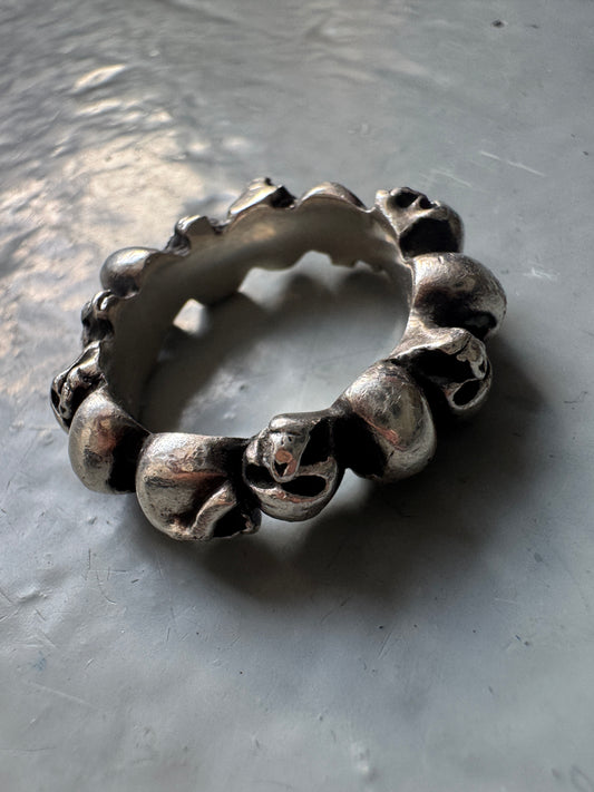 925 japanese brand skull cluster ring