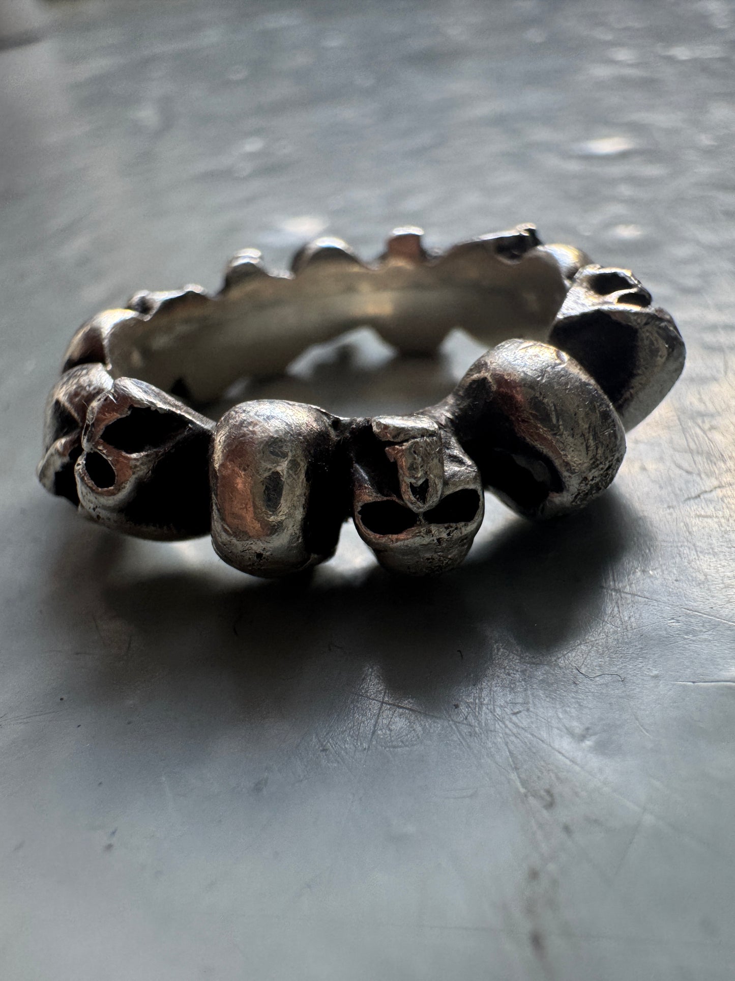 925 japanese brand skull cluster ring
