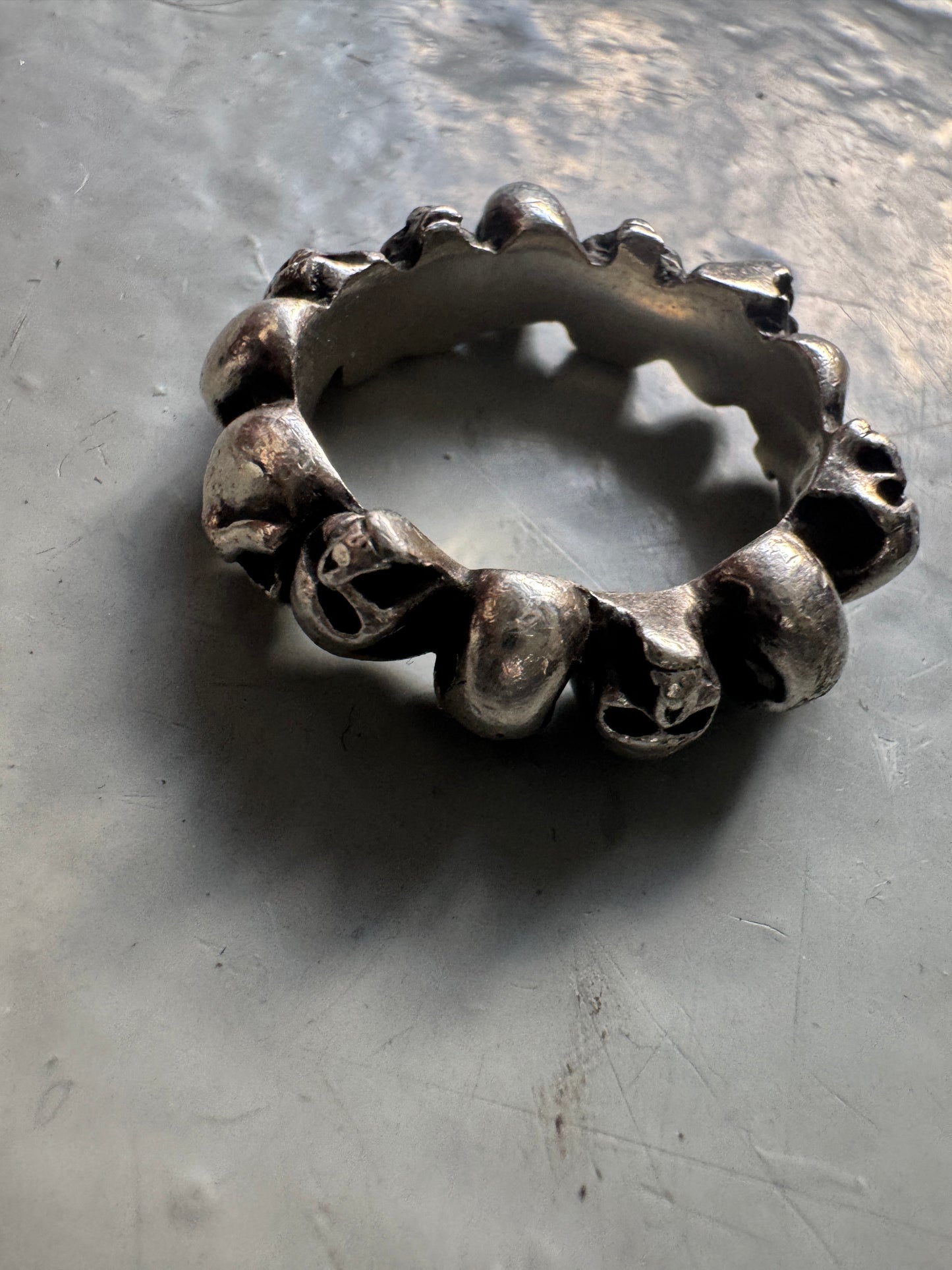 925 japanese brand skull cluster ring