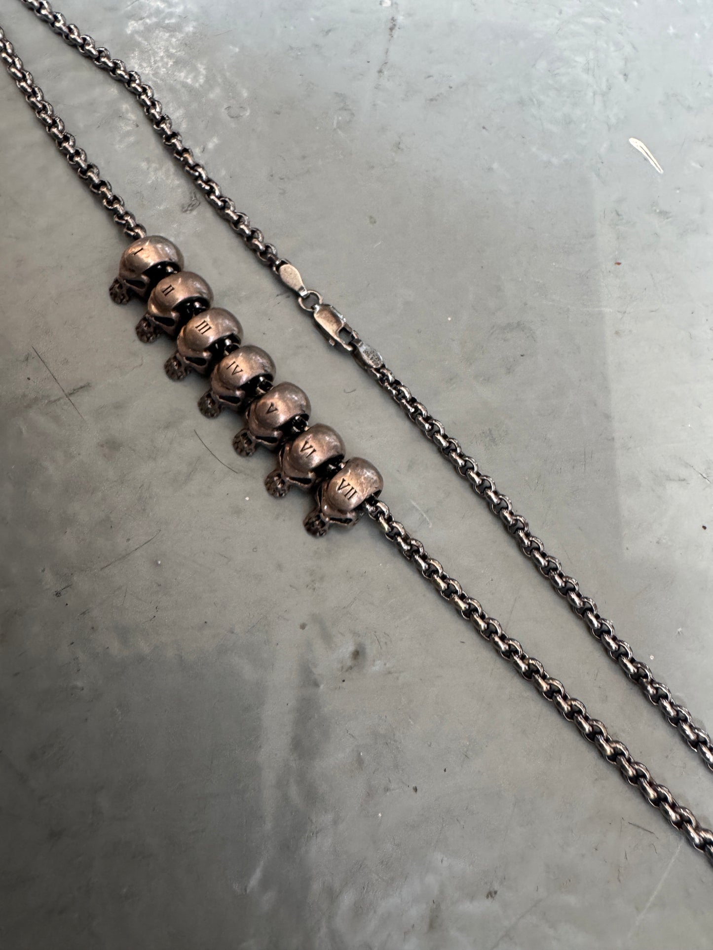 harakiri 925 silver skull pendulum necklace
