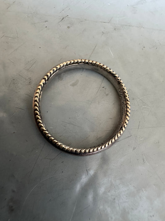 ugo cacciatori 9k gold and silver skinny round band