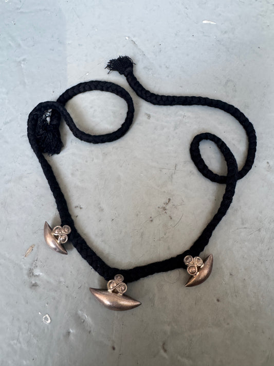 vintage 925 silver and rope tribal necklace