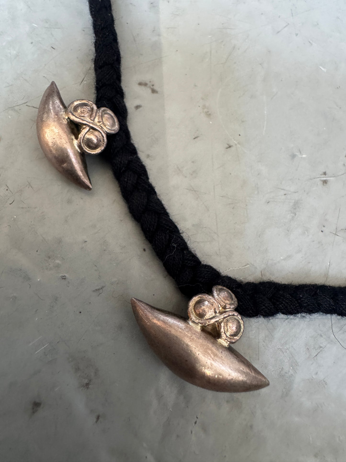 vintage 925 silver and rope tribal necklace