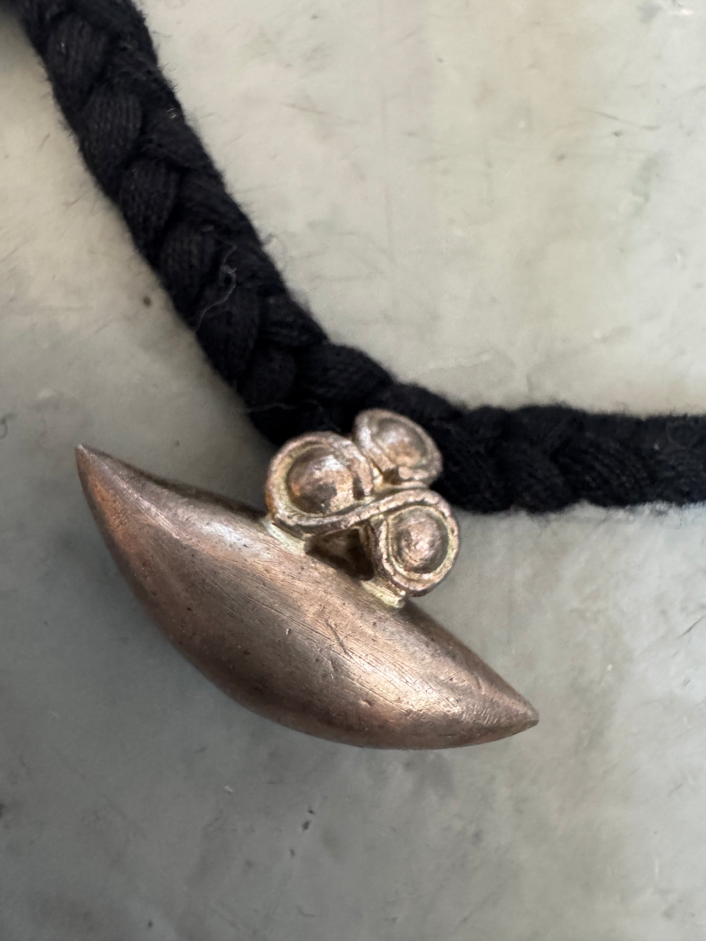 vintage 925 silver and rope tribal necklace