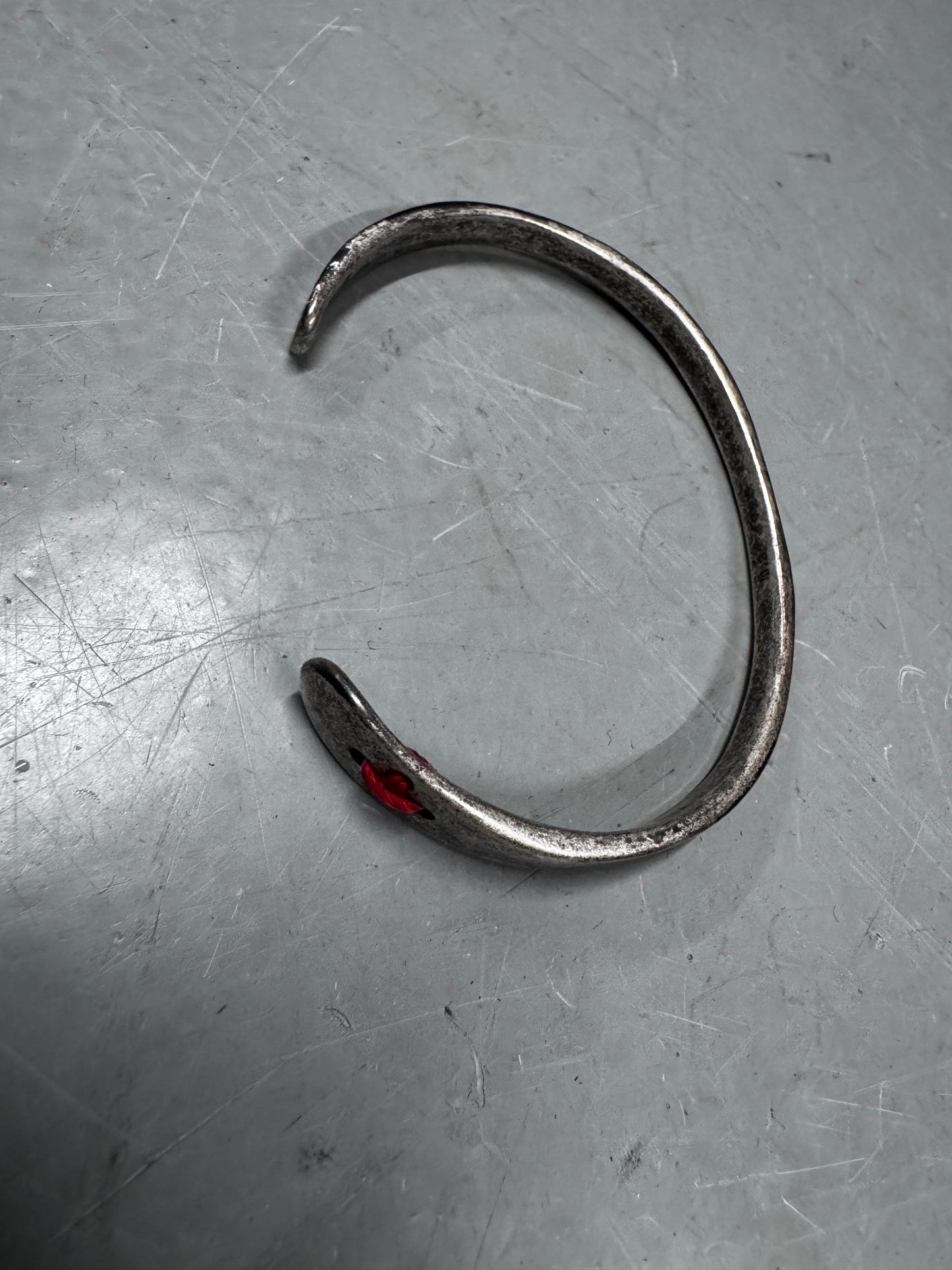 ma+ red threaded brass bracelet