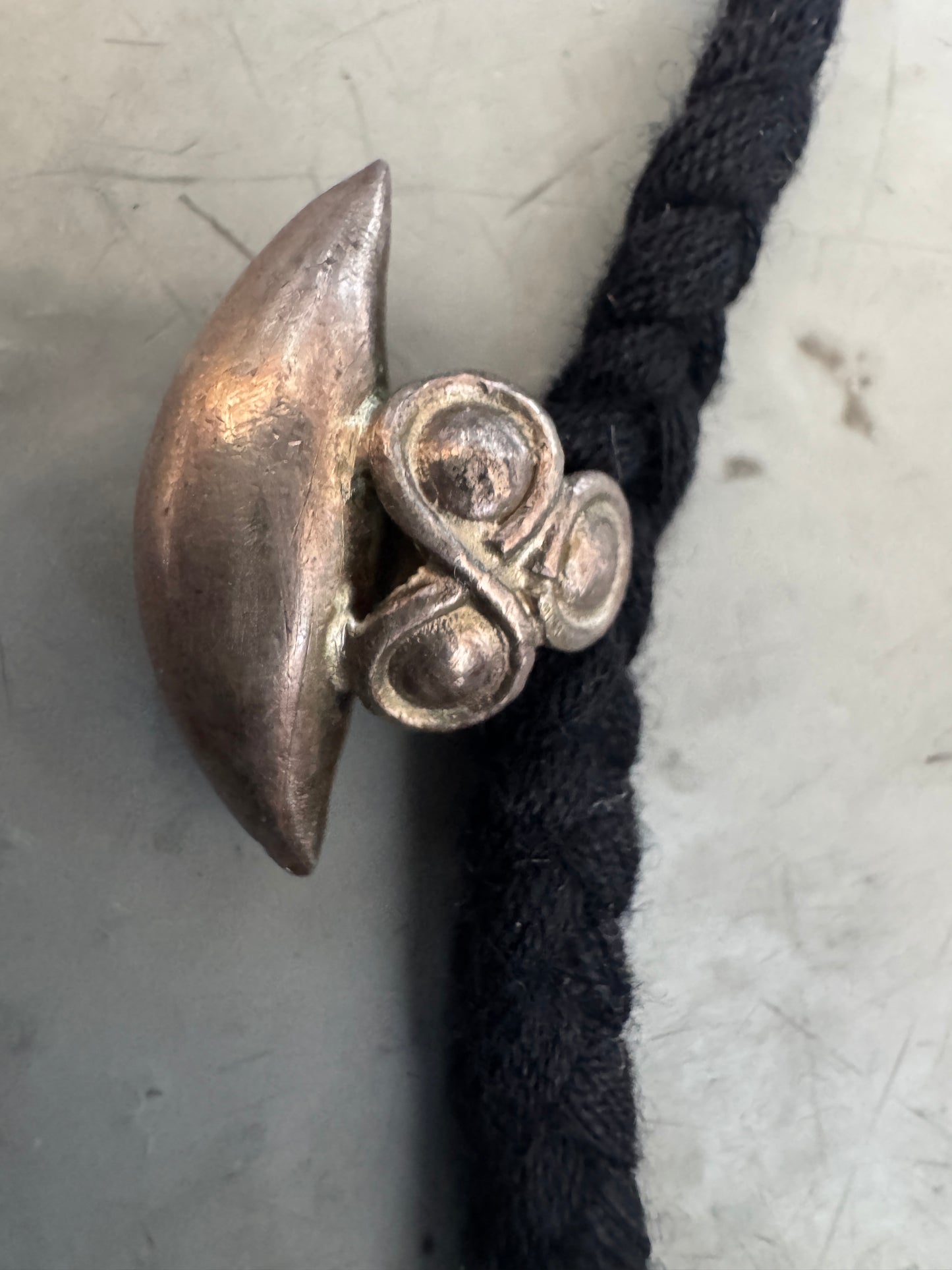 vintage 925 silver and rope tribal necklace
