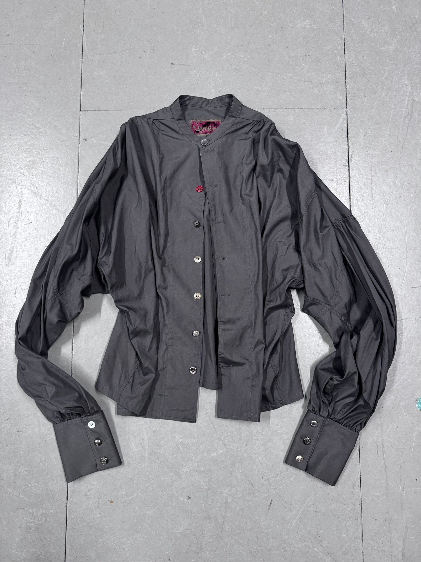 Nemeth Twist Sleeve Mixed Button Shirt