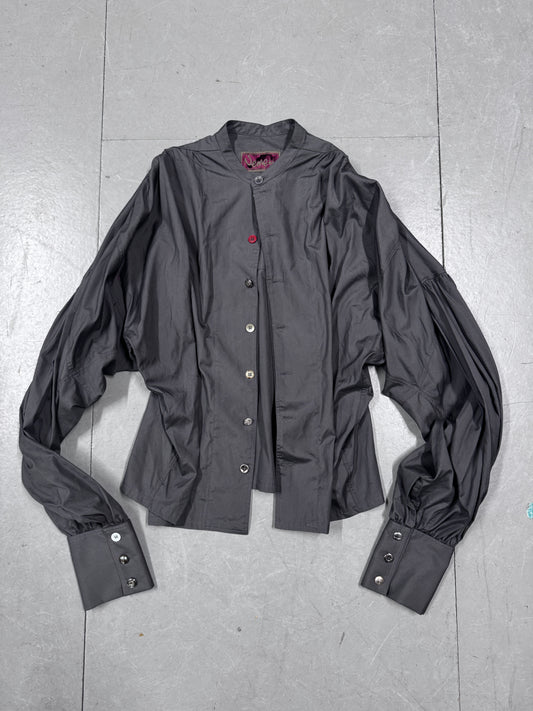 Nemeth Twist Sleeve Mixed Button Shirt