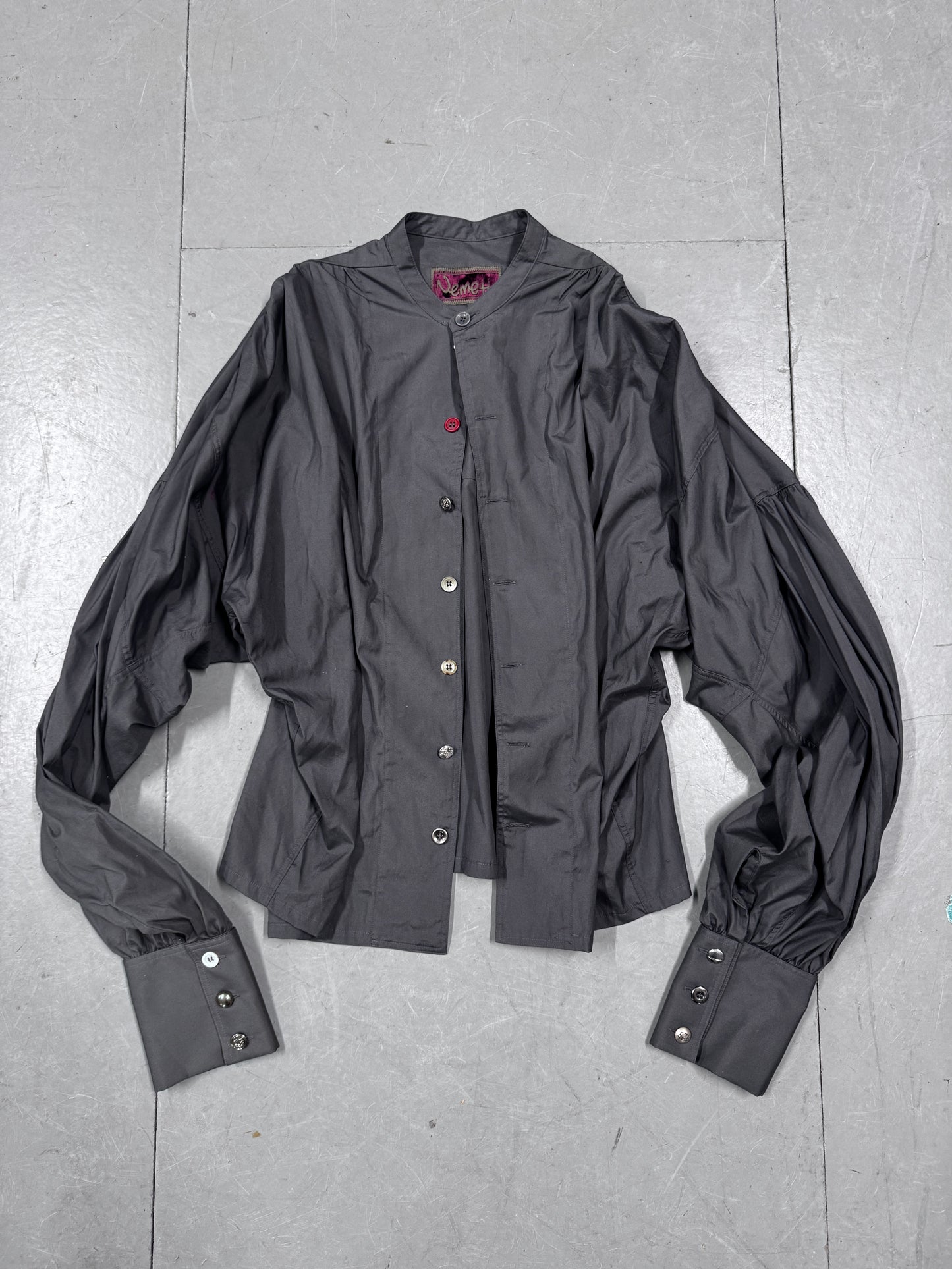 Nemeth Twist Sleeve Mixed Button Shirt