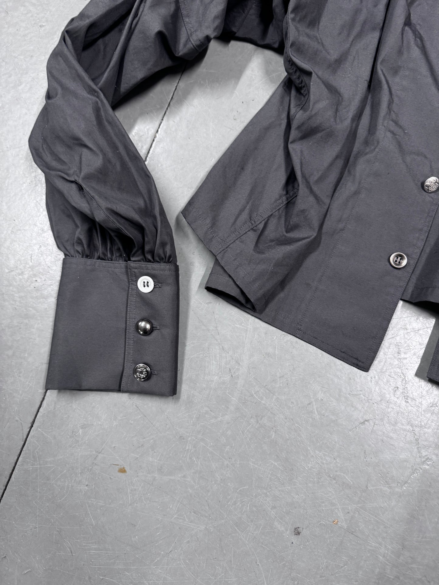 Nemeth Twist Sleeve Mixed Button Shirt