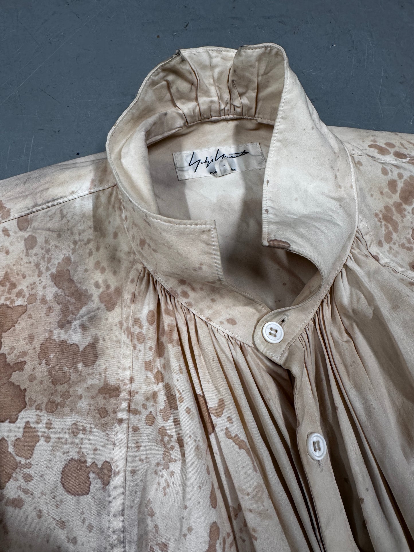 Yohji Yamamoto Pour Homme Blood Splatter Pleat Shirt