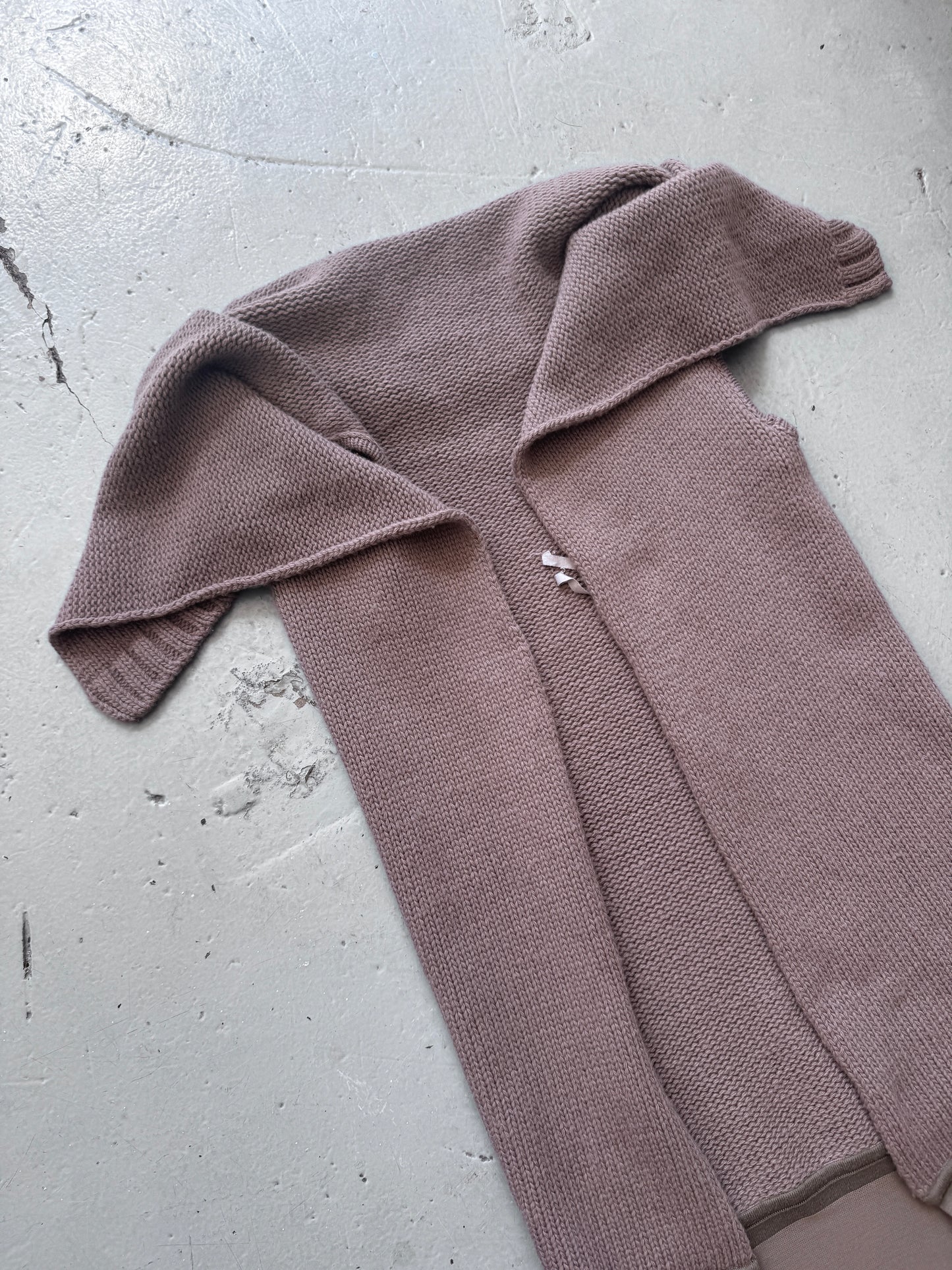 Rick Owens FW04 Queen Shawl Neck Extended Cardigan