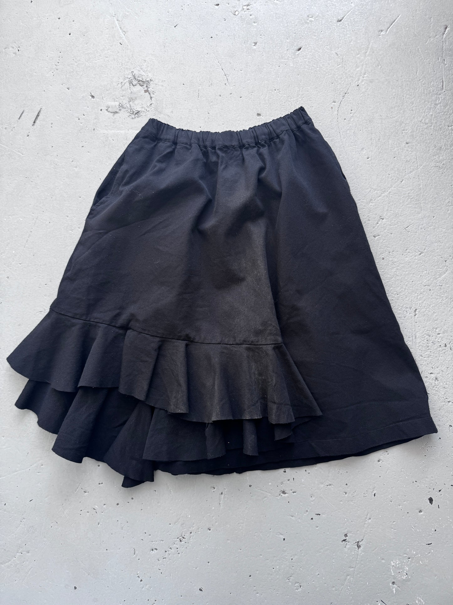 Comme Des Garcons Boiled Poly Ruffle Skirt