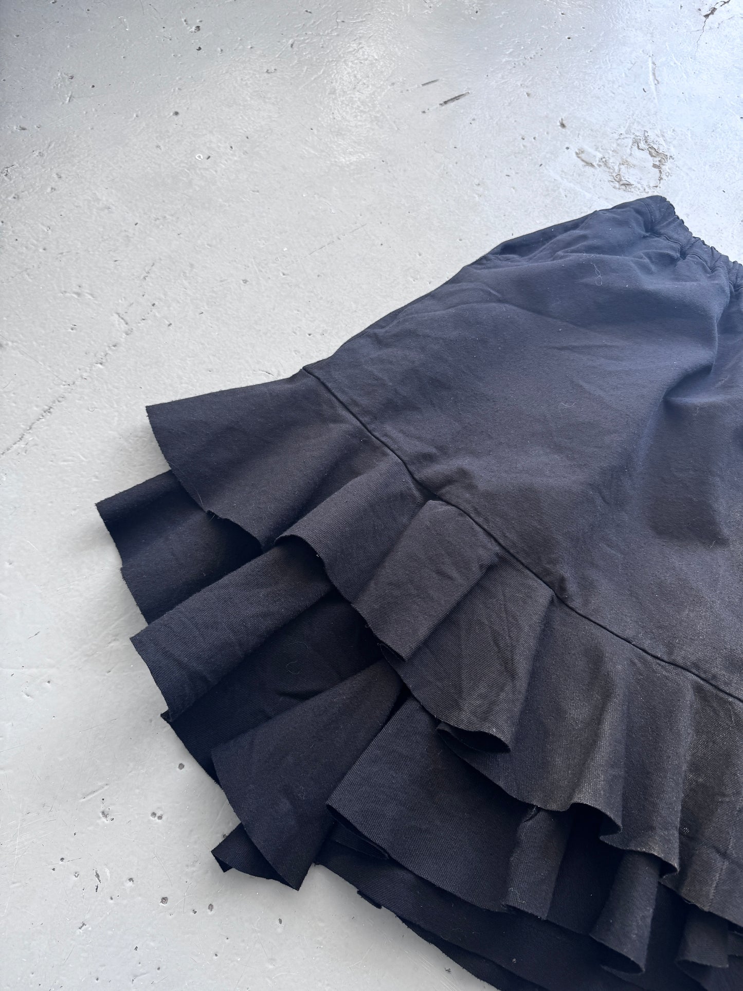 Comme Des Garcons Boiled Poly Ruffle Skirt