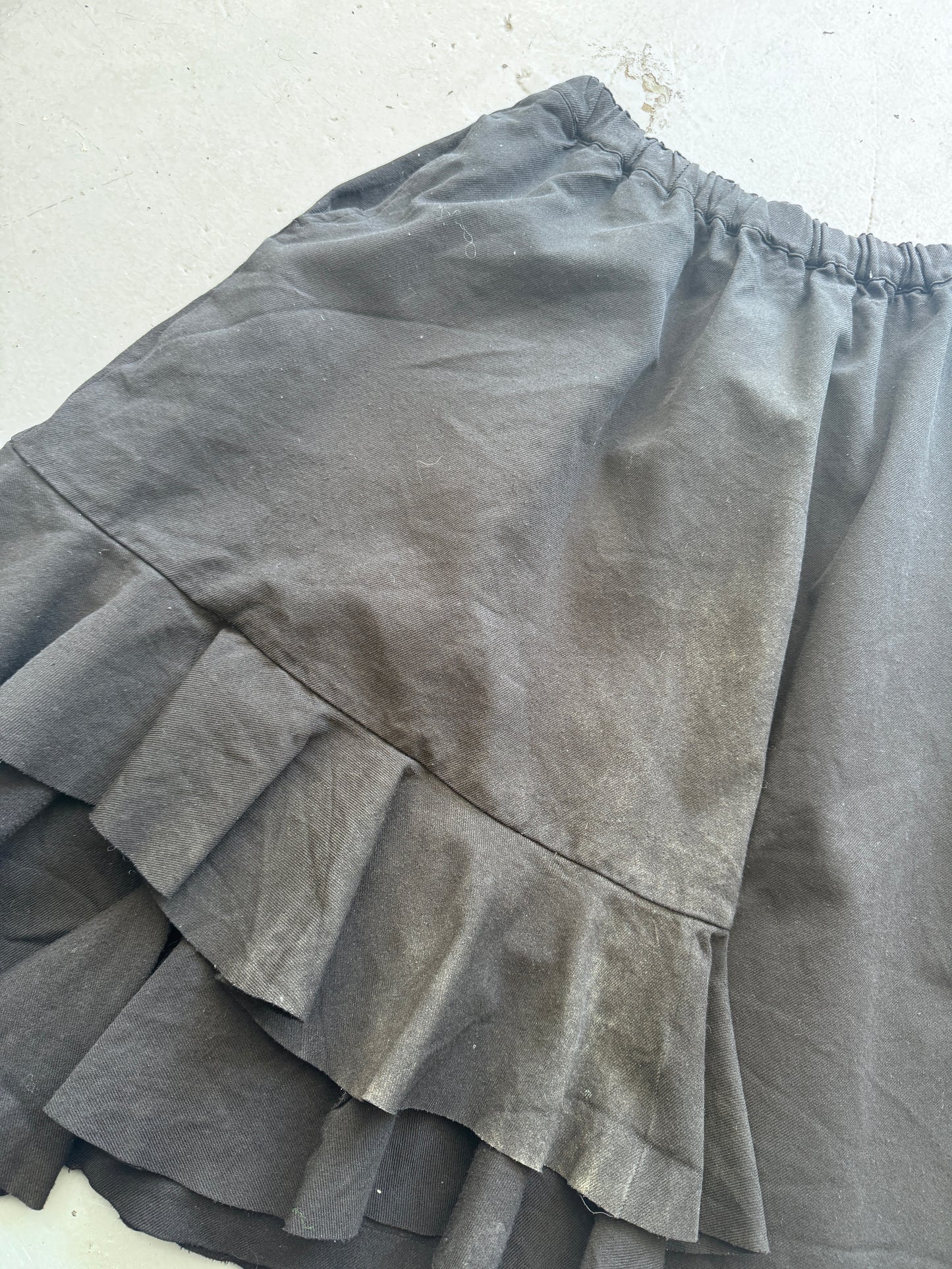 Comme Des Garcons Boiled Poly Ruffle Skirt