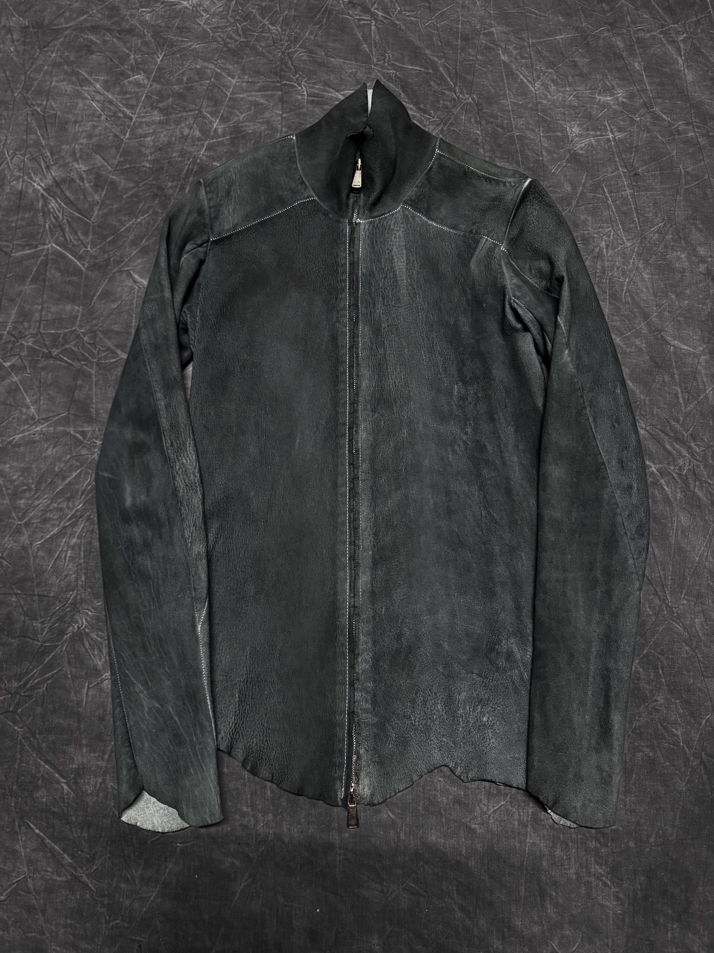 10Sei0Otto Stretch Washed Leather Overlock Jacket