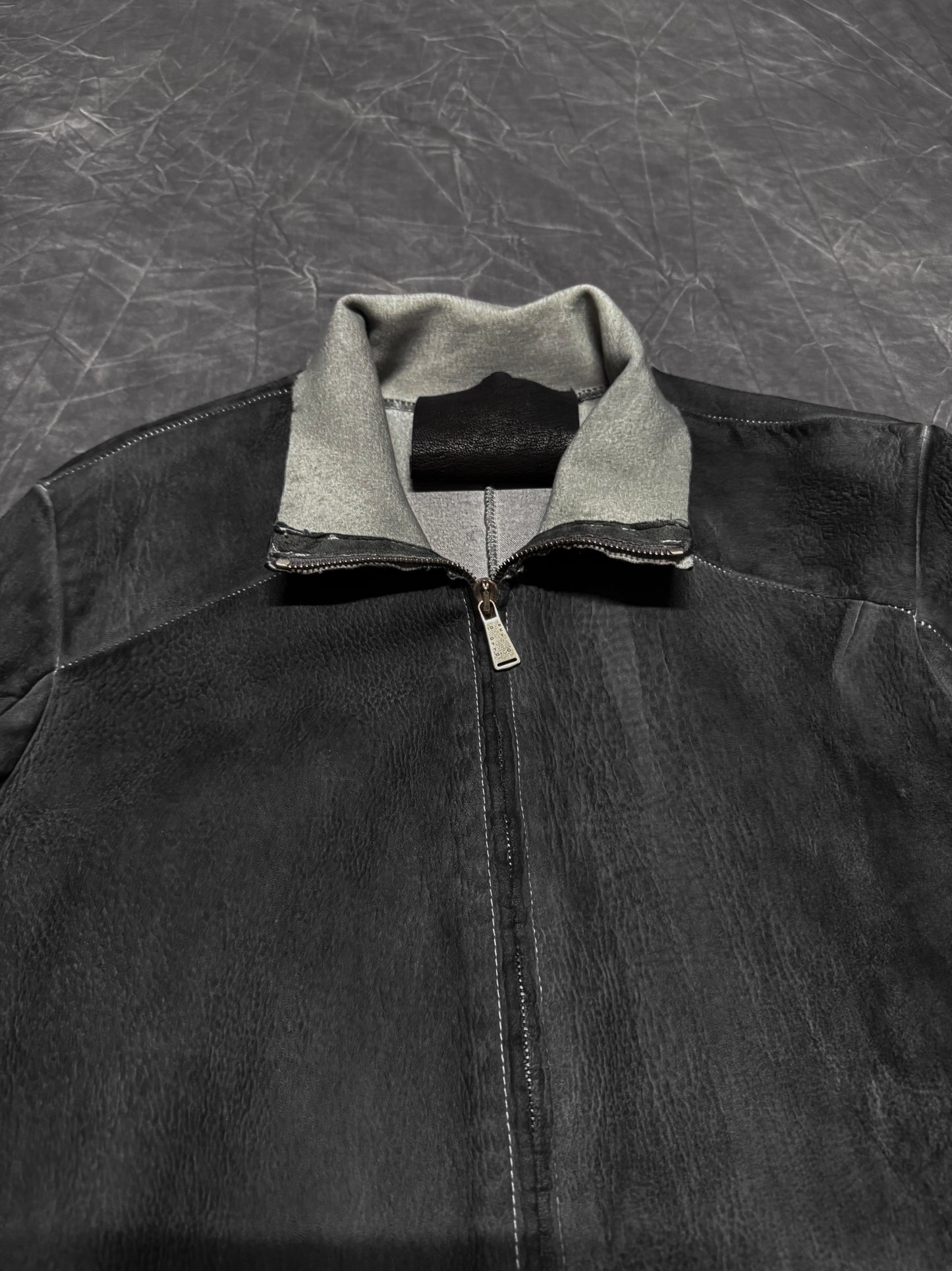 10Sei0Otto Stretch Washed Leather Overlock Jacket