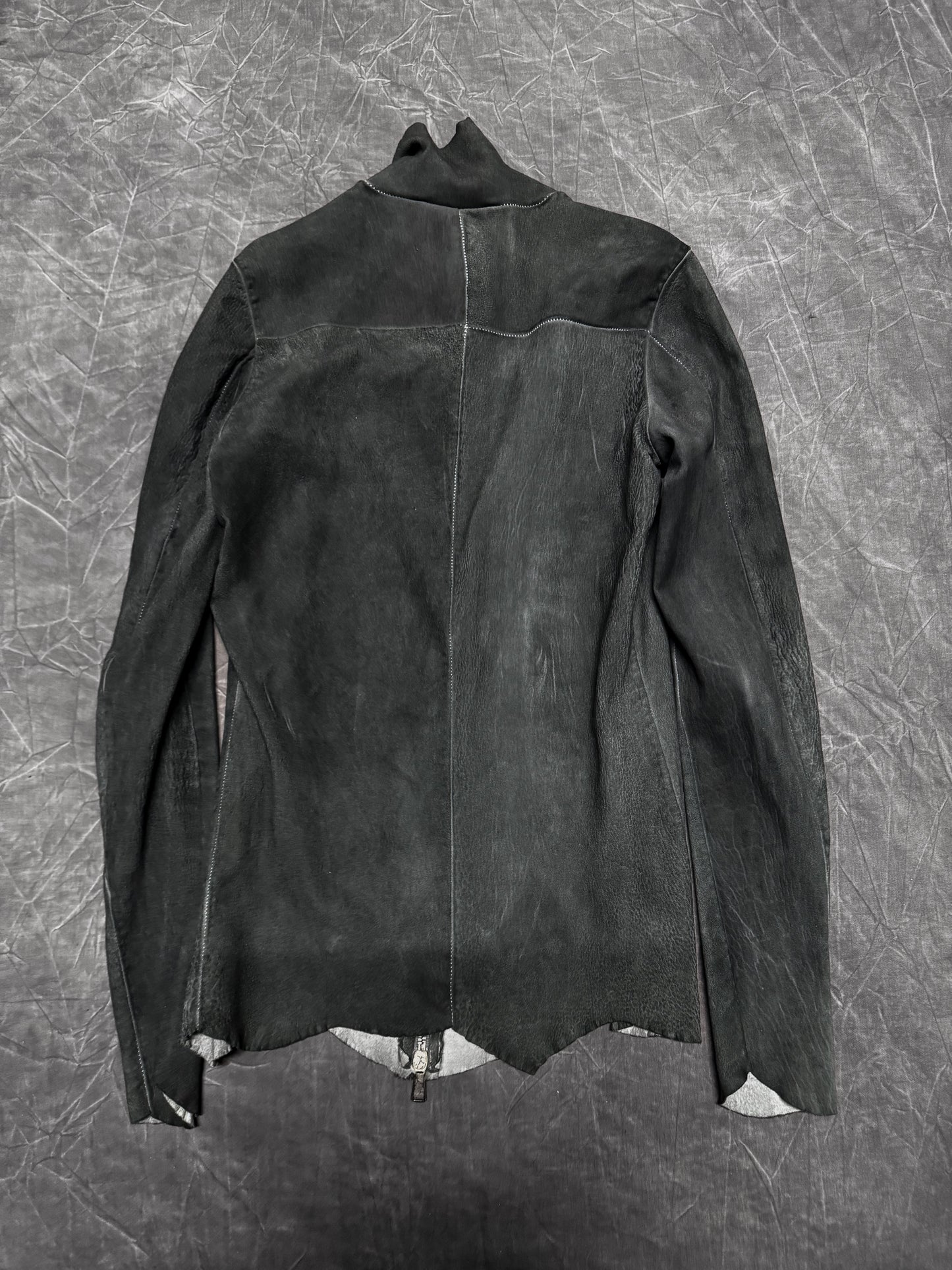 10Sei0Otto Stretch Washed Leather Overlock Jacket