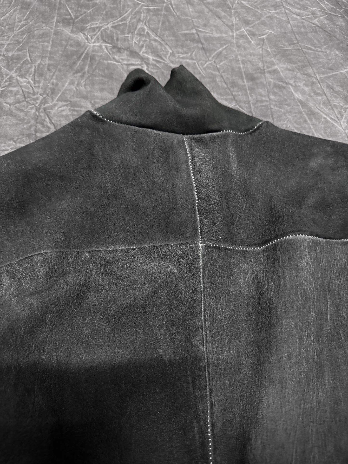 10Sei0Otto Stretch Washed Leather Overlock Jacket