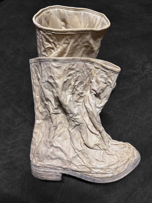Carol Christian Poell Aluminium and Kangaroo Leather Crush Boots
