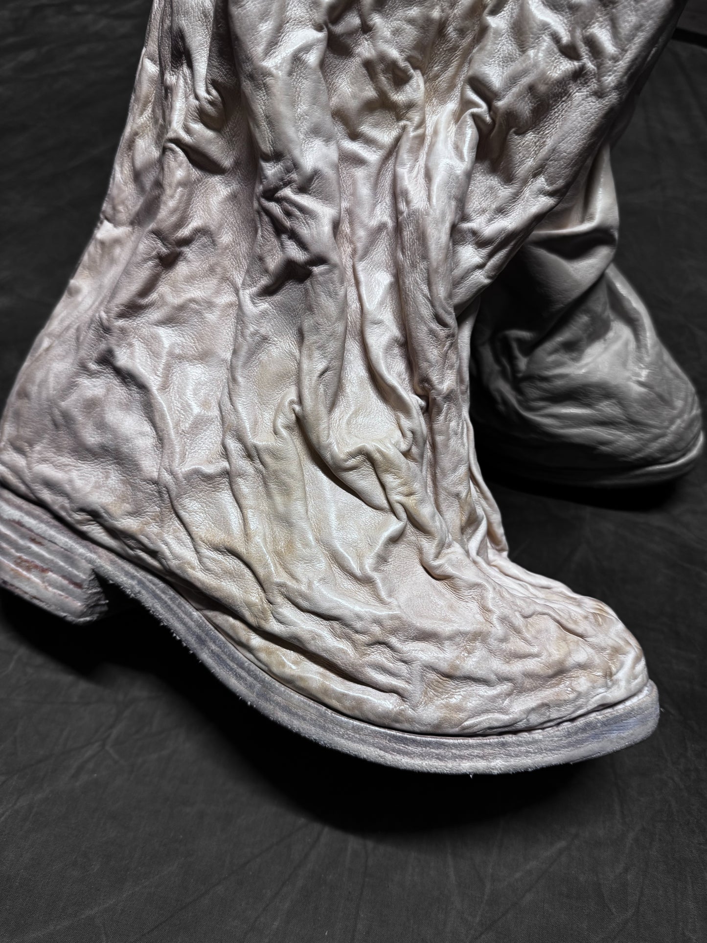 Carol Christian Poell Aluminium and Kangaroo Leather Crush Boots