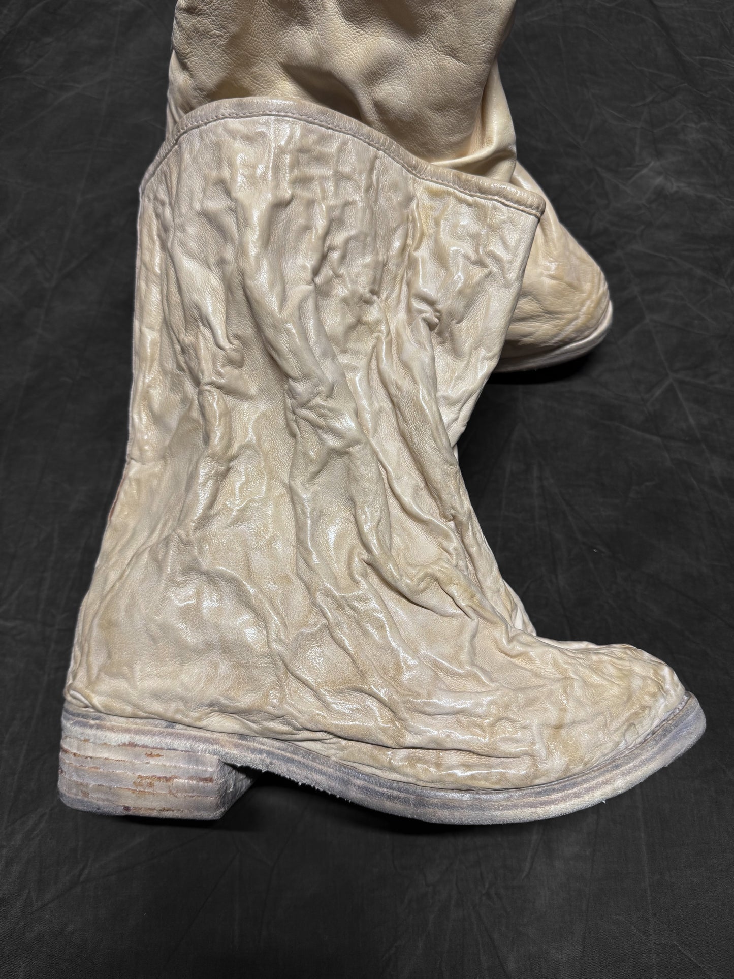 Carol Christian Poell Aluminium and Kangaroo Leather Crush Boots