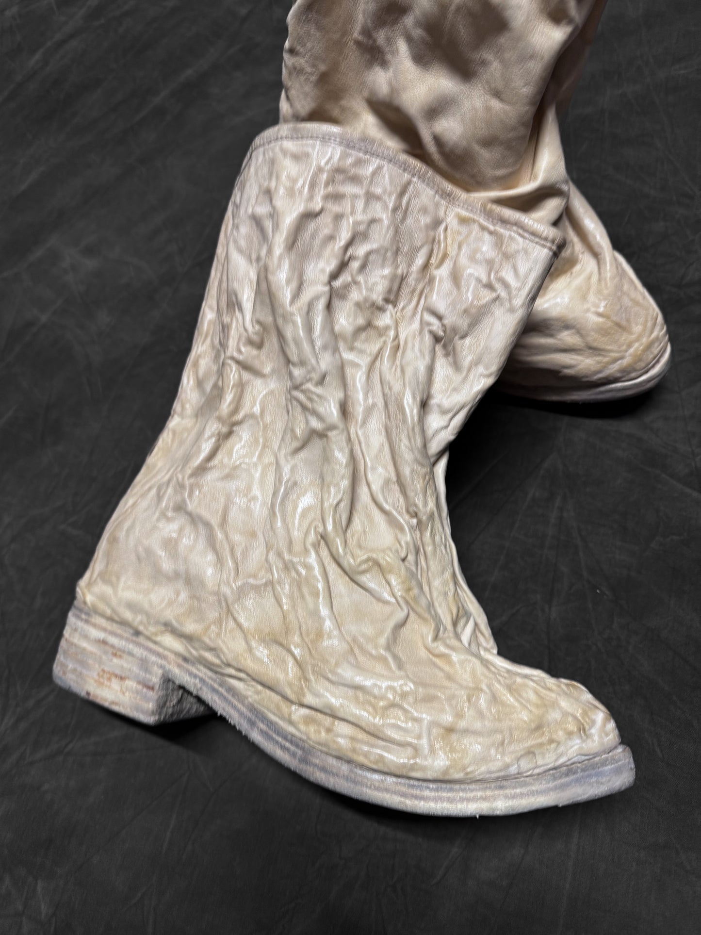 Carol Christian Poell Aluminium and Kangaroo Leather Crush Boots