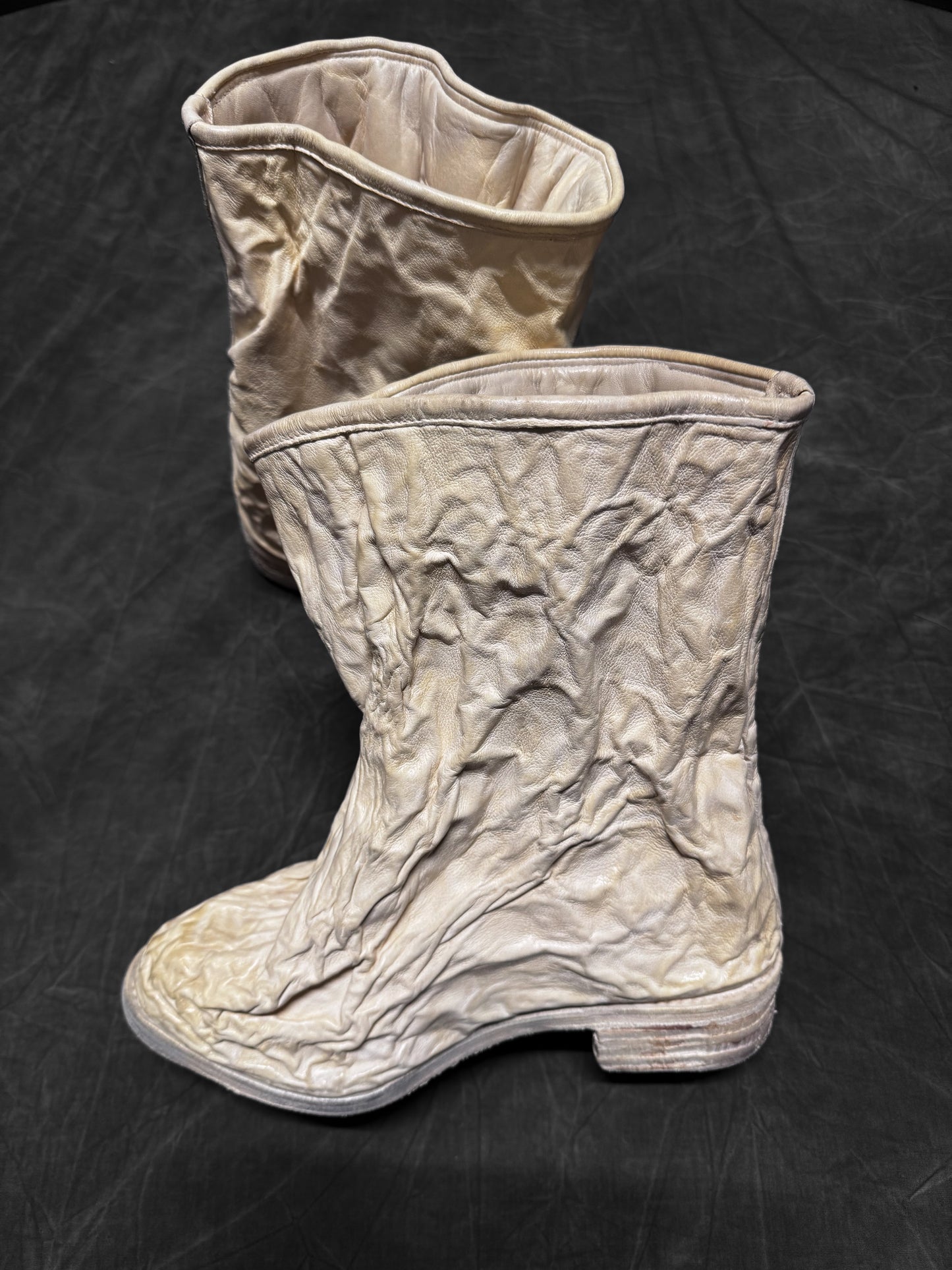 Carol Christian Poell Aluminium and Kangaroo Leather Crush Boots
