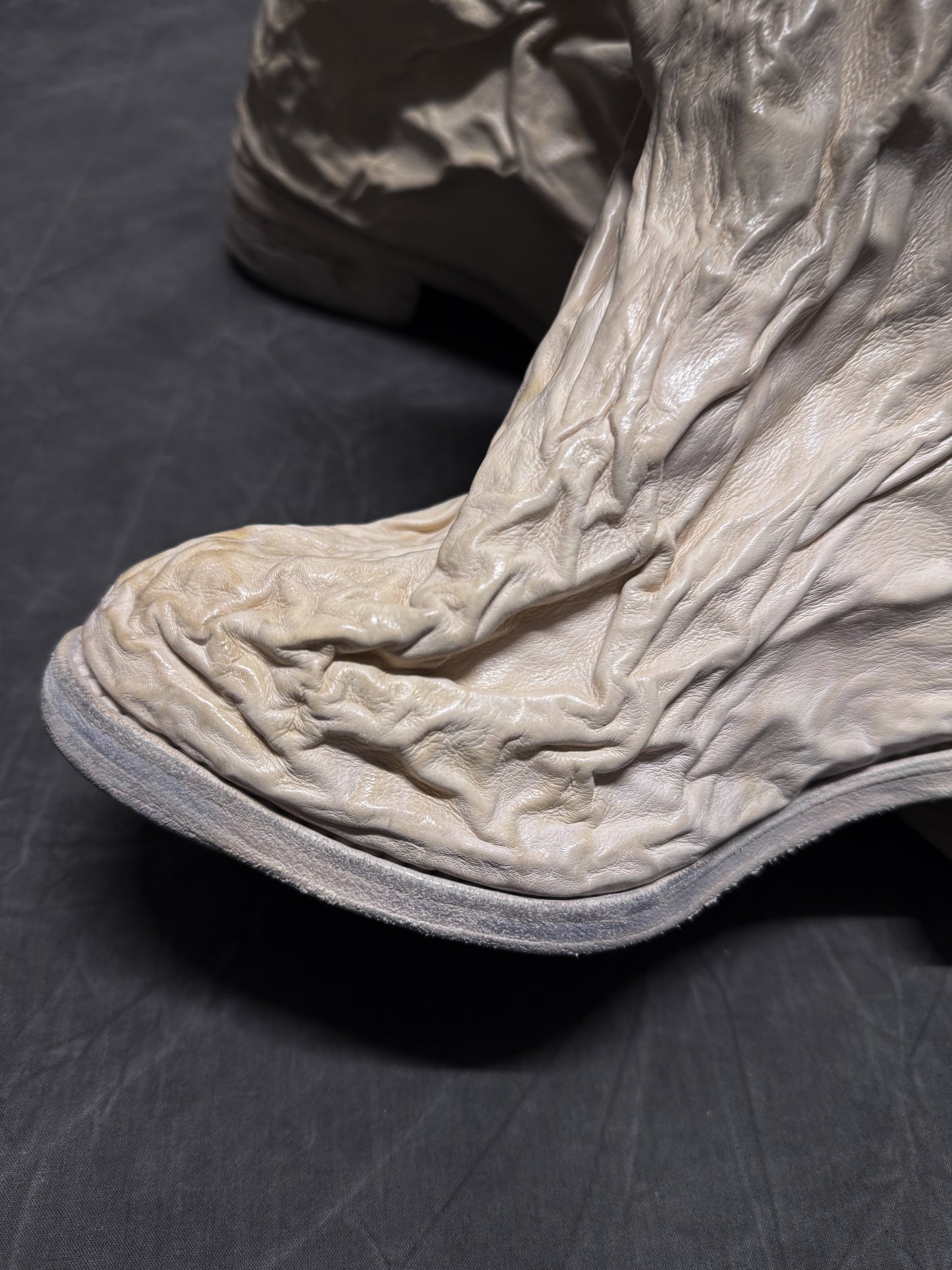 Carol Christian Poell Aluminium and Kangaroo Leather Crush Boots