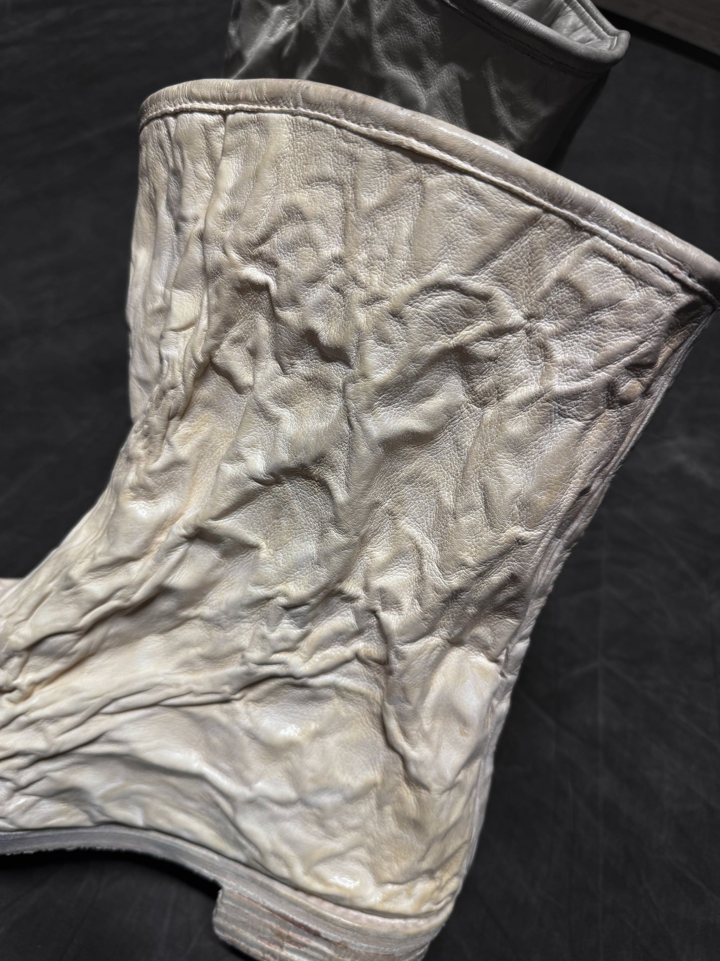 Carol Christian Poell Aluminium and Kangaroo Leather Crush Boots