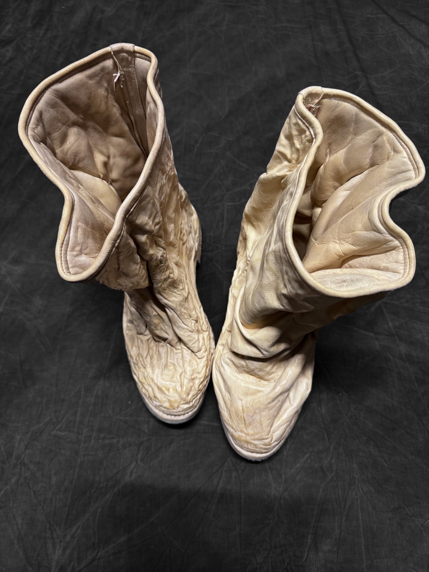 Carol Christian Poell Aluminium and Kangaroo Leather Crush Boots
