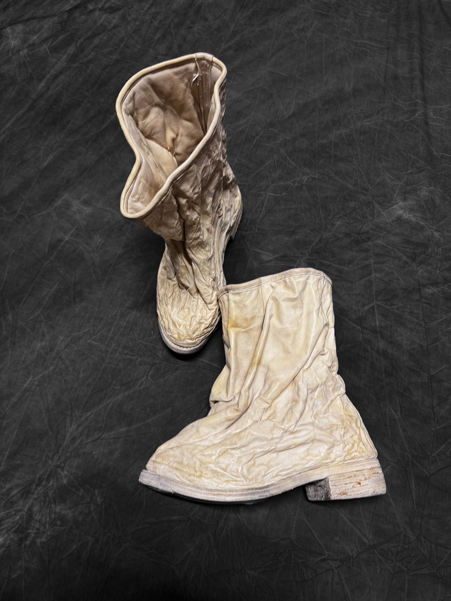 Carol Christian Poell Aluminium and Kangaroo Leather Crush Boots