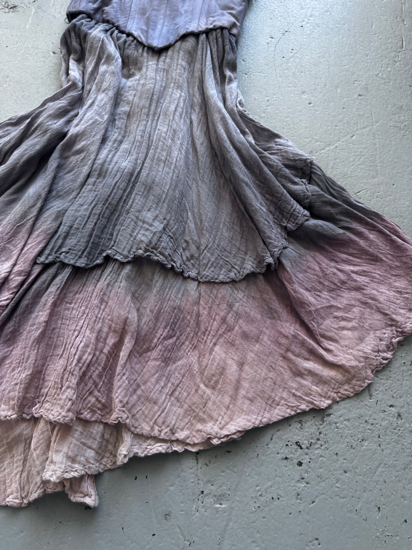 Antique Handmade Garment Dyed Bone Corset Dress